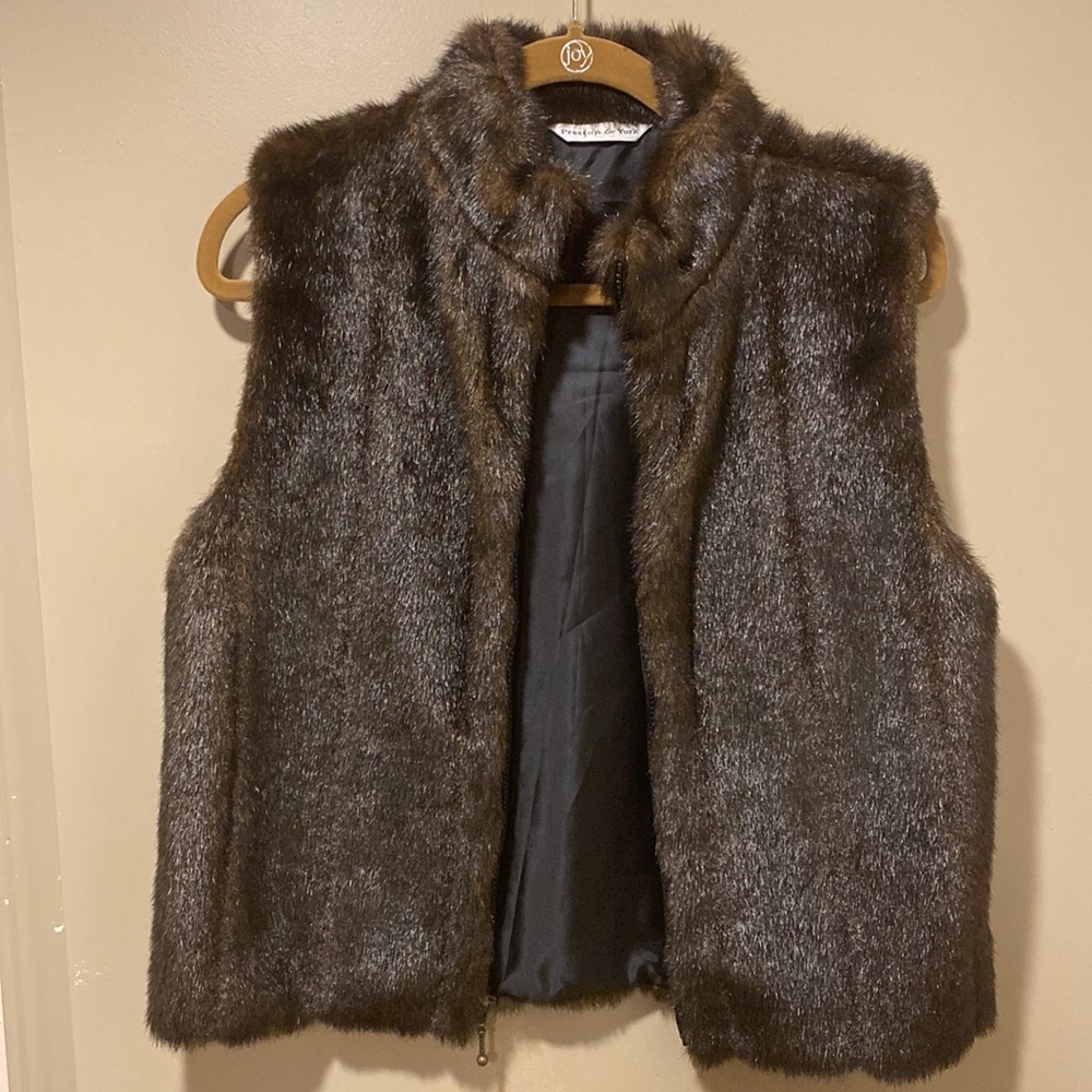 Brown fur vest